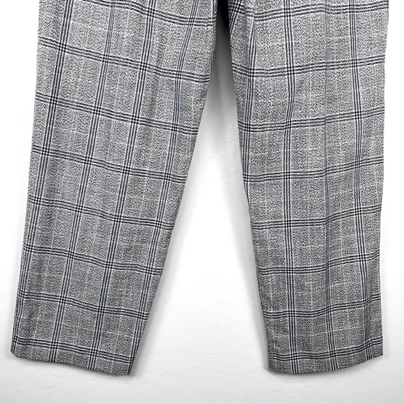 Topshop Window Pane Plaid Belted Cropped Straight Leg Trouser Pants Size 6 - Picture 9 of 13